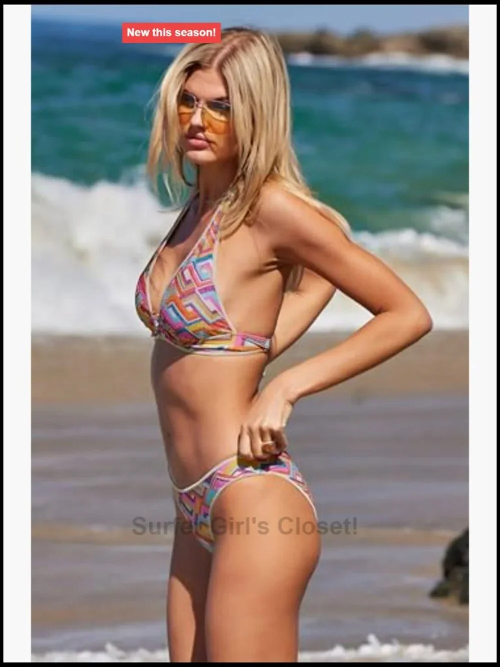 Halter Bikini Top Adjustable Tie Back Metallic Sheen Removable Cups